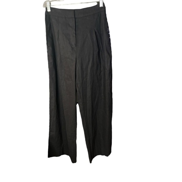 Jason Wu Pants - JASON WU WIDE LEG LINEN BLEND PANTS WITH CROCHET DETAIL SIZE XS